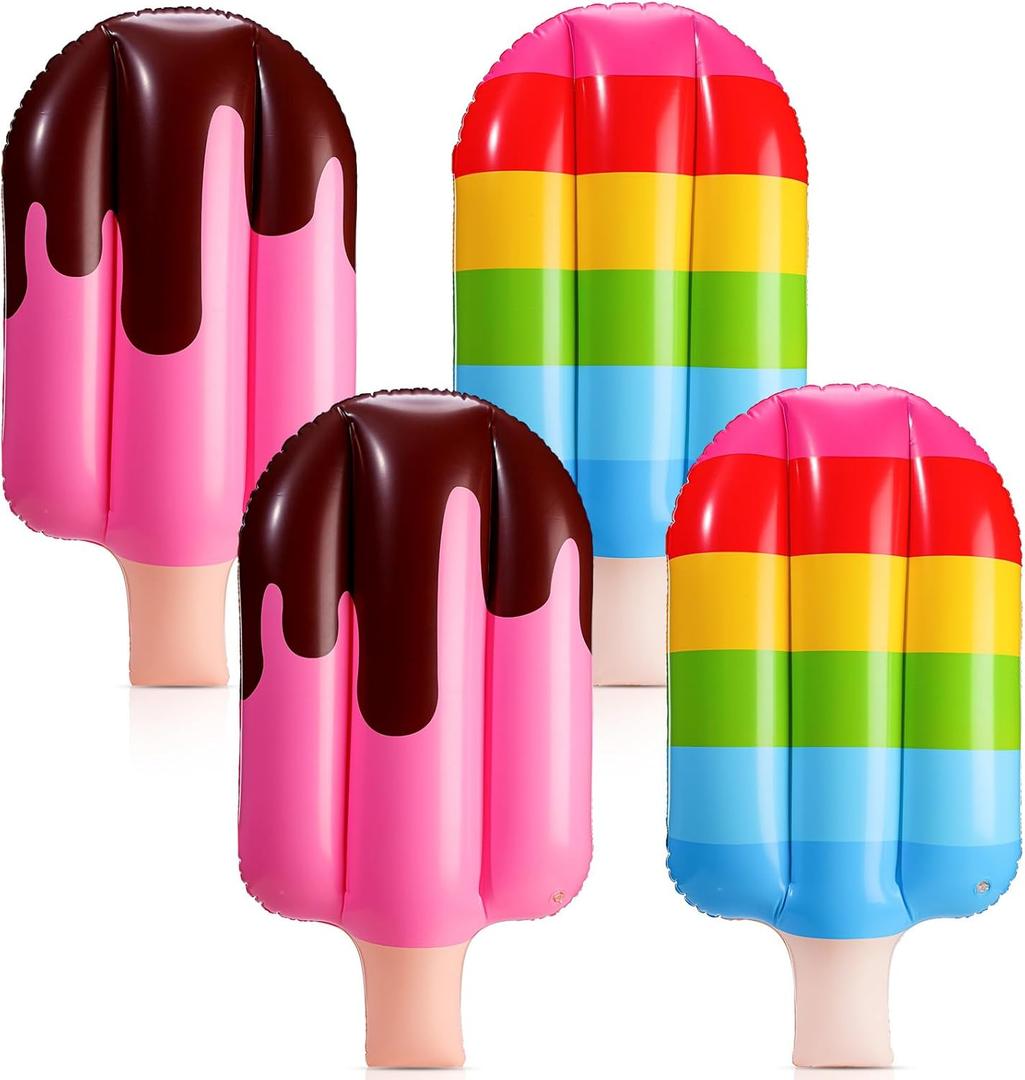 4 Pcs 36 Inch Inflatable Ice Cream Blow up Rainbow Ice Cream Inflatable Summer Decorations for Summer Pool Beach Birthday Party Decor 4 Pcs 36 Inch Inflatable Ice Cream Blow up Rainbow Ice Cream Inflatable Summer Decorations for Summer Pool Beach Birthday Party Decor