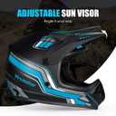 Yesmotor Youth Dirt Bike Motorcycle Helmet Kid Full Face Helmet DOT, Blue, X-Large