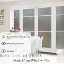 Coavas Window Privacy Film Frosted Glass Static Cling UV Sun Blocking Heat Control Window Tint Day and Night Insulation Home Bathroom Door Decorative Frosting Cover, 23.6 x 78.7 Inch, Gray