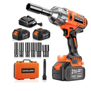 1300N.m(960Ft-lbs) Cordless Impact Wrench 1/2" Brushless High Torque Impact Wrench with 2x 4.0Ah Batteries, 6 Sockets, Charger, Extension Bar for Car, RV, Truck Wheel Lug Nuts