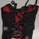 Lilosy Sexy Leather Underwire Push Up Floral Lace Sheer Corset Lingerie Women Teddy Bodysuit Bustier Top One Piece (Large, Red Velvet)