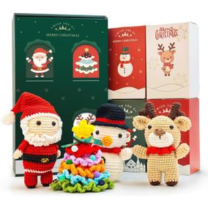 Handmade Christmas Emotional Support Crochet Gifts, Positive Crochet Stuffed Animals Set Emotional Support Nuggets Burr Basket Stuffer for Son Daughter Grandkid Grandma Coworker Gift Xmas Decoration