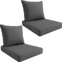 MHLATYOW QOutdoor Deep Seat Cushion Set, Weatherproof and Fade-Resistant Patio Chair Cushions, 24x24x4 in, 2-Piece Set, with Non-Slip and Outdoor Cushions, Suitable Chairs and loveseats (Dark Gray)