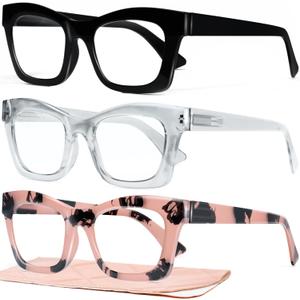 CCVOO 6 Pack Oprah Reading Glasses for Women, Eyeglasses, Blue Light Readers for Women, Computer Eye Glasses, Cheaters (Twilight Rose Trio), Magnification Strength: 2.5 x