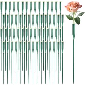 Tessco for you 150 Pcs Floral Water Tubes 12 Inch Floral Tubes Plastic Flower Supplies for Fresh Flowers with Rubber Cap for Flower Stem Arrangements Florist Supplies(Green)