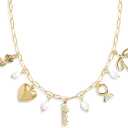 xo, Fetti Gold Bride Charm Necklace | Pearl Bachelorette Accessory, Rhinestone Bridal Jewelry, Bach Party Decorations, Bridesmaid Gift, Wedding Chain Choker