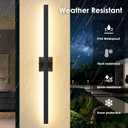 BesLowe 2-Pack 39inch Long Outdoor Wall Lights, Modern LED Exterior Lighting Fixtures Wall Mount, Waterproof Porch Lights Outdoor Wall Sconces, Black Outside Lights for House Front Door Garage