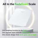 Ovutek Bathroom Scale for Body Weight, Highly Accurate Digital Weighing Machine for People, Upgraded Batteries Included, Compact Size, LED Display, Physician Scale with Sturdy Tempered Glass, 400lb (White)