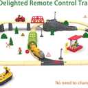 Battery Operated Train for Wooden Track, Electric Train Set Includes Remote Control Locomotive Train & Train Tunnel, Motorized Train Toy for Toddlers Compatible with Thomas, Brio, Chuggington