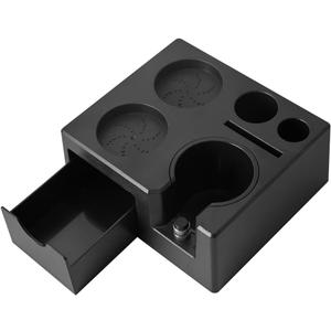 CAFEMASY Espresso Tamping Station Organizer - Espresso Machine Accessories Coffee Tamper Station Holder for 58mm 54mm 51mm Epsresso Portafilter Coffee Tools Organzier for Baristas (Black)