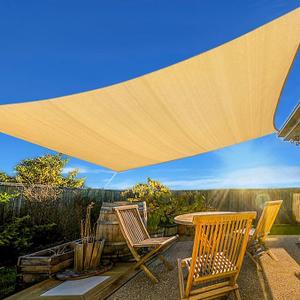 Artpuch 12' x 12' Sun Shade Sails Square Canopy, Sand UV Block Cover for Outdoor Patio Garden Yard