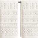 Artoid Mode 2 Pcs White 3D Geometric Design Jacquard Hand Towels for Bathroom, 100% Cotton Soft Absorbent Bathroom Decor Towels, 13.7 x 29.5 Inch