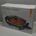 Toastmaster 12" Nonstick Electric Skillet - Deep Skillet Appliance with Glass Lid - Multipurpose Kitchen Cookware for Breakfast & More