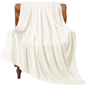 BEDELITE Fleece Blanket Cream Throw Blankets for Couch & Bed, Luxury Plush Cozy Fuzzy Blanket 50" x 60", Super Soft Warm Lightweight Throw Blanket for Travel Camping