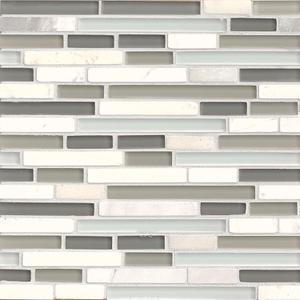 Eclipse Wall Glass Mosaic 12" x 14", (10-Pack, 10 SF),Eternity (Grey)