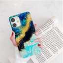 for iPhone 11 Case for Girl Women Men, Glitter Pearly Shell Luster Sparkle Bling Soft TPU Slim Thin Girl Women Protective Phone Case Cover for iPhone 11 6.1,Blue Gold Marble