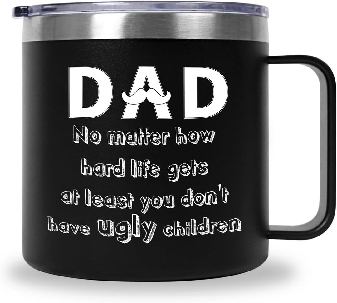 Best Dad Ever Gift, Father's Day Tumbler for Men Husband Uncle, Birthday Gifts for Dad from Son Daughter Dad- 12 OZ Stainless Steel Insulated Coffee MugTumbler Cup with Lid (Dad don't have ugly children) Best Dad Ever Gift, Father's Day Tumbler for Men Husband Uncle, Birthday Gifts for Dad from Son Daughter Dad- 12 OZ Stainless Steel Insulated Coffee MugTumbler Cup with Lid (Dad don't have ugly children)