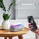 S300 Bluetooth Speaker, Wireless Speaker with 15W Wireless Charging, 13-Color Night Light, Alarm, White Noise, Radio, 10W Stereo, TWS, BT5.3, Portable Speaker for Home Office Bedroom, White
