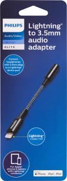 Phillips Lighting to 3.5mm Audio Adapter Black and White Fabric Cable