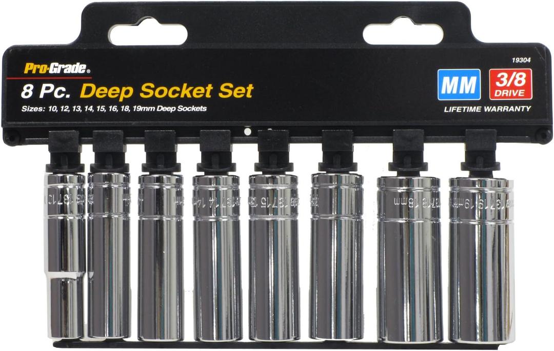 Tools 8 PC. 3/8" DR. METRIC SOCKET SET W/RAIL,19304