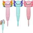 Axolotl 8 Squishy Pen 3 Pack  Office, School- Fun Squishy Pens- Anxiety, ADHD, Party Favors, Prizes, Office