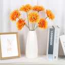 12pcs Artificial Gerbera Daisies 17.7 Orange Fake Daisy Flowers Faux Silk Flowers with Stems for Wedding Home Kitchen Party Garden Indoor Decoration(Orange)