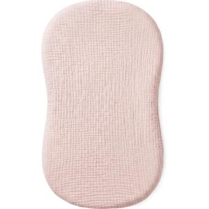 Muslin Bassinet Sheet Compatible with Halo BassiNest Swivel Sleeper - 100% Cotton Hourglass & Peanut Shape Mattress Pad Cover (30"x18"), Breathable & Soft, Boho (1 Pack Pink)