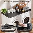 Washer Dryer Countertop Set of 2, 54.34" L x 27.56" W x 2.76" H Wood Washer and Dryer Countertop, Laundry Topper with Anti-Slip Pads & Edge Rails for Laundry Room Organization (Black)