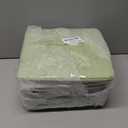 Patvingot 11 Inch Cube Storage Bins, 6 Pack Fabric Storage Cubes with Rope Handles, Organizer Baskets for Closet Shelves, Clothes and Home Organization(White/Green)