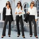 DLOODA Womens Bootcut Dress Pants Business Casual Work Pants with Pockets High Waist Stretchy Trousers Pull On Office Slacks (Black, S)