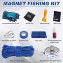 Magnet Fishing Kit, 2600 lbs Double Sided Fishing Magnet Kit with 20m (65 Foot) Durable Rope, Powerful Neodymium Magnets for Fishing and Magnetic Recovery Salvage
