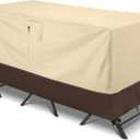 Arcedo Patio Bistro Cover, Waterproof Outdoor Furniture Cover, Heavy Duty Patio Bar Table and Chairs Covers, 80"L x 32"W x 30"H, Beige & Brown