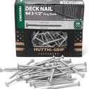 Huttig-Grip Fence Deck Nails 2-1/2 inches 8d for Wood Fencing HGN8OGRSDK1 Ring Shank Outdoor Galvanized Finish, 1 lb Pack of 106 Nails