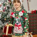 Idgreatim Boys Girls Ugly Christmas Sweater Funny 3D Long Sleeve Xmas Sweatshirt with Fleece Size 4-16 (Green, M)