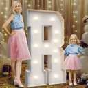 4FT Marquee Light Up Letters R,Party Decoration Large Marquee Light Up Letters with Weighted Water Bag,Precut Foam Board Set Can Be Used for Birthdays,Weddings,Baby Anniversaries