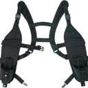 KUNN Radio Harness with Chest Buckle, Double Shoulder Holder for Walkie Talkie, Universal Holster for Police, Black