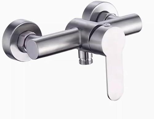 HONGBEC Shower Faucet Valve Diverter - G1/2" Brushed Nickel Stainless Steel Bathroom Mixing Valve, Wall Mounted Bathtub Shower Bidet Faucet Valve for Indoor and Outdoor Use