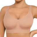 FeelinGirl Wireless Bras for Women Built-in Soft Cups No Underwire Bralettes Adjustable Straps Full Coverage Everyday Bras