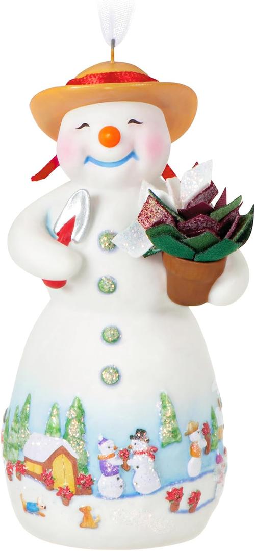 Hallmark Keepsake Christmas Ornament 2023, Snowtop Lodge Terran S. Gardner, Porcelain Ornament, Snowman Gifts