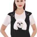 Supet Dog Carrier Sling for Small Dogs, Front Facing Cat Sling Carrier Chest, Hands Free Pet Sling Carrier, Adjustable Dog Front Carrier, Reducing Back Pain, Anti Pet Anxiety (Black, Regular) (Regular ( 3-14LB ))