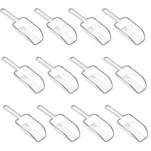 12 Pcs Mini Acrylic Plastic Kitchen Scoops 4.3" Multi Purpose Ice Scoops Acrylic Scoop for Canisters for Christmas Popcorn Food Ice Cream Dessert Canisters Jars Buffet Kitchen Bar Wedding Party