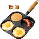 Cast Iron Egg Frying Pan 4 Hole, Omelette Pancake Pan, Fast Breakfast Pan for Eggs Pancakes Plett Crepes, Suitable for Gas Stove & Induction Cookware, Naturally Nonstick with Seasoning, 7.5inch
