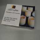 LED Lytes Battery Operated Candles - Set of 6 Ivory Wax Candles 2" Tall and 2" Wide with amber yellow Flame