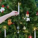 FREEPOWER 12PCS Flameless Christmas Tree Candles with RemoteBattery Operated Flickering Candles Christmas Tree Lights,LED Taper Candle for Home Parties Birthday Gift with Snowflake Hook (White)