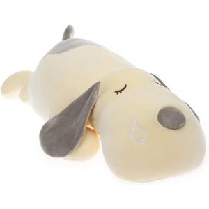 Soft Plush Pillow, Dog Stuffed Animals Toy Plushie Body Pillow Gifts for Kids, Girls & Boys (Gray, 17.7 inch)