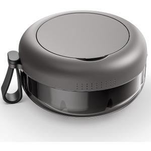 Leak Proof Denture Bath Case for Travel, Portable Denture Soaking Case, Retainer Case Container with Mirror, Cleaning Care for Dentures, Aligner, Mouth Guard, Retainers, Grey