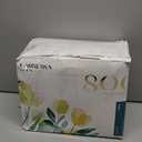 Carressa Linen 100% Egyptian Cotton King Size Sheets Set - 800 Series Tulips Collection Egyptian Cotton Sheets King Size (4 PC, Crisp White), 16" Deep Pocket Sateen Weave Luxury Bed Sheet