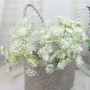 3Pcs Artificial Queen Anne's Lace Flowers Stem Faux Ammi Majus Flower for Vase Bouquets Home Office Wedding Decor (White)
