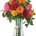 Der Rose 8 inch Clear Glass Flower Vases for Flower Bouquet Decoration Home Centerpiece Wedding Decor Gift