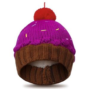 Geyoga Christmas Cupcake Beanie Hat for Women Christmas Knitted Beanie Cap Winter Crochet Xmas Cupcake Hat Gift for Women Adult Outfit(1 Pcs,Blueberry)